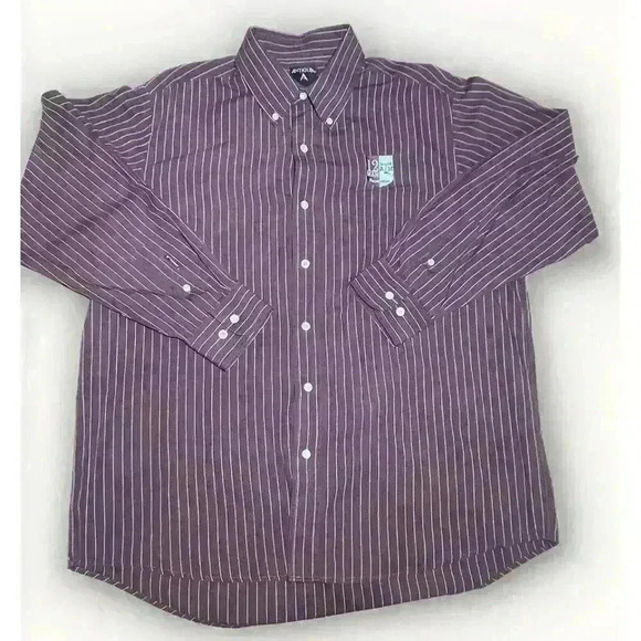 Vintage Texas A&M Button Down Aggie Pinstripe LG Antigua‎ 12th Man Maroon - Picture 1 of 8